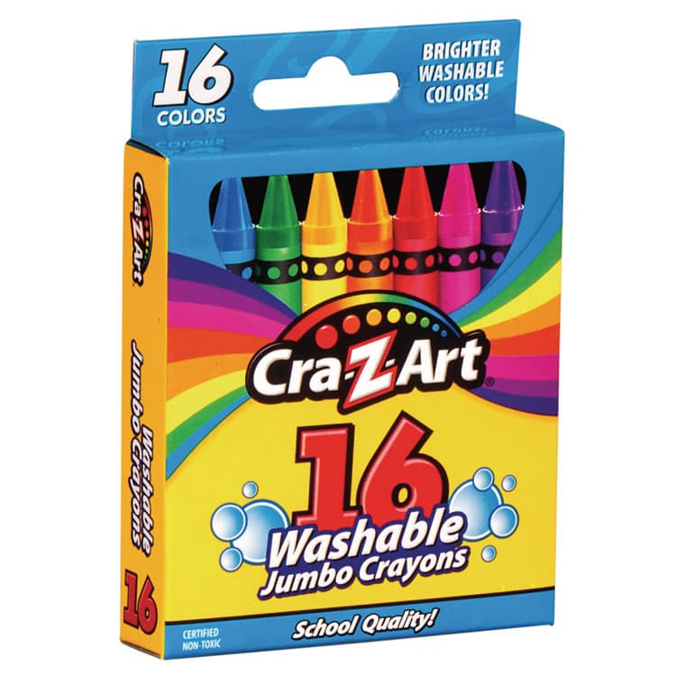 LAROSE INDUSTRIES, LLC Washable Jumbo Crayons, Jumbo Size, 16 Assorted Colors, 16/Pack (CZA1020448) thumbnail 3