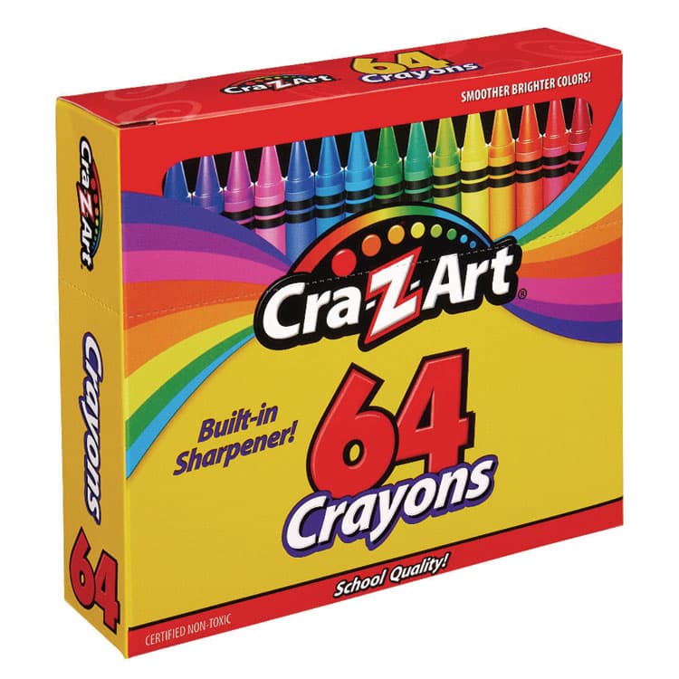 LAROSE INDUSTRIES, LLC Crayons, Regular Size, 64 Assorted Colors, 16/Pack (CZA10202WM16) thumbnail 3