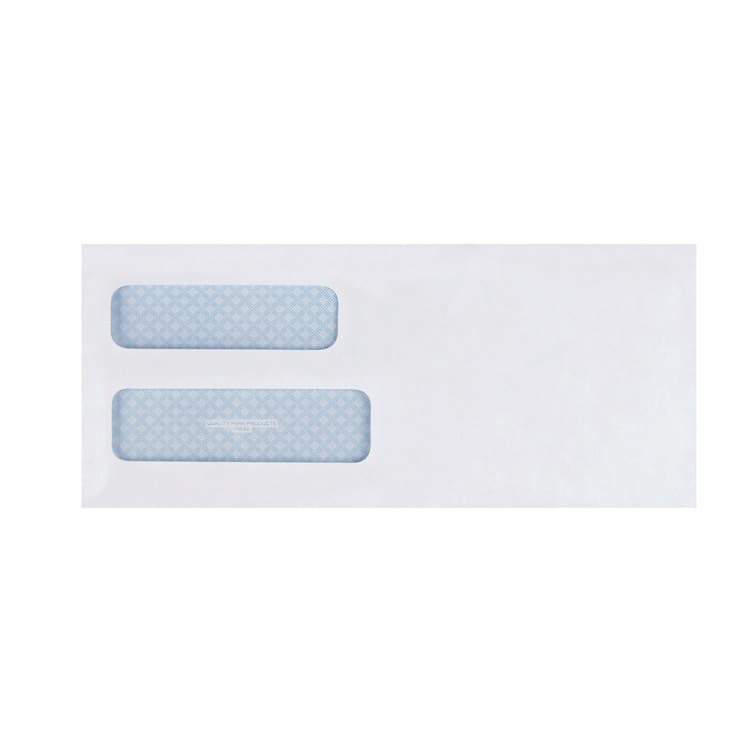 QUALITY PARK PRODUCTS Double Window Security-Tinted Check Envelope, #10, Commercial Flap, Gummed Closure, 4.13 x 9.5, White, 500/Box (QUA24550) thumbnail 2