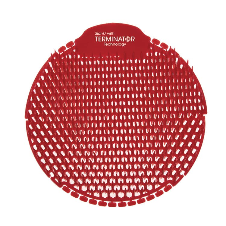 FRESH PRODUCTS Slant7 with Terminator Urinal Screen, Forest Scent, Red, 30/Carton (FRSS7TCT)