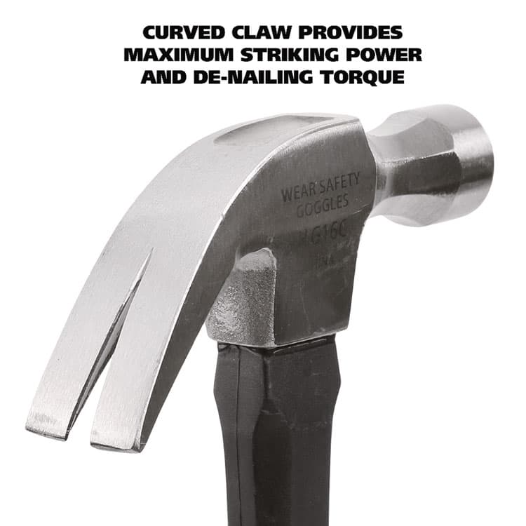 GREAT NECK SAW MFG. 16 oz Claw Hammer with High-Visibility Orange Fiberglass Handle (GNSHG16C) thumbnail 3