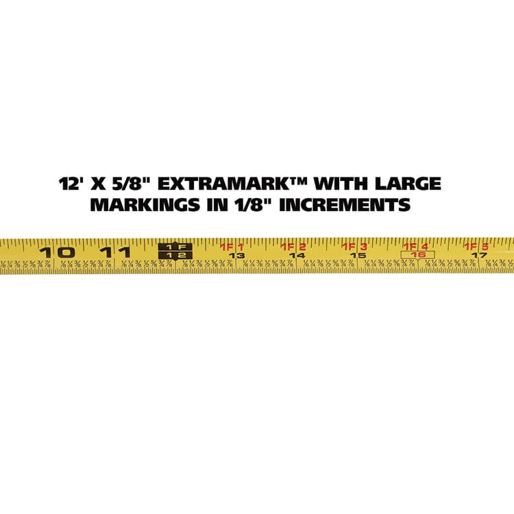 GREAT NECK SAW MFG. ExtraMark Power Tape, 0.63" x 12 ft, Steel, Yellow/Black (GNS95007) thumbnail 4