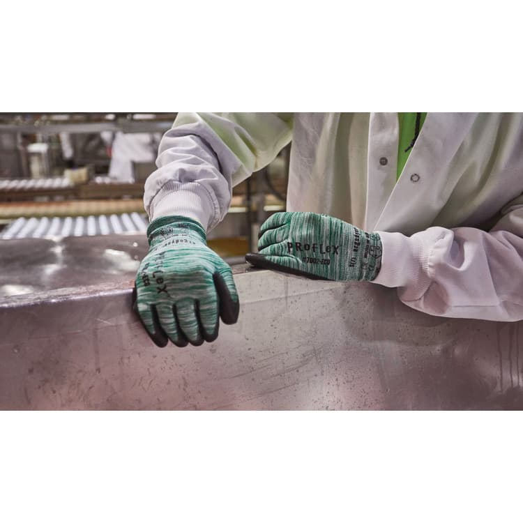 TENACIOUS HOLDINGS, . ProFlex 7002-ECO Recycled PU Coated Gloves, EN388: 3131, 8.25" Long, X-Large, Green, Pair (EGO10565) thumbnail 4