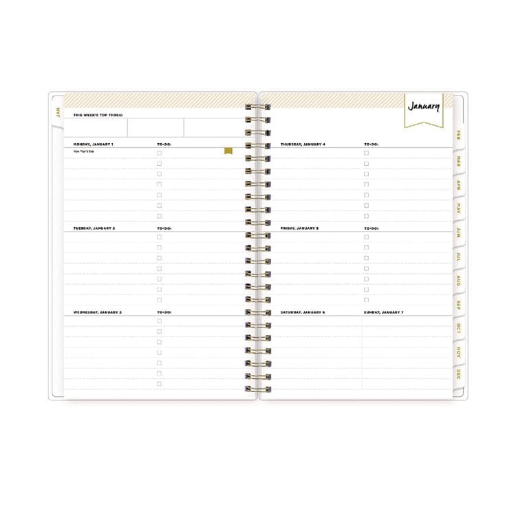 BLUE SKY Day Designer Tile Weekly/Monthly Planner, Geometric Artwork, 8 x 5, Blue/White Cover, 12-Month (Jan to Dec): 2026 (BLS101410) thumbnail 3