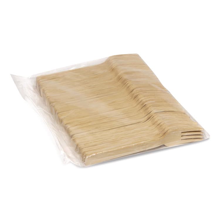 DIXIE FOOD SERVICE Bamboo Cutlery, Mediumweight Fork, Paper, Light Golden, 100/Pack, 10 Packs/Carton (DXEANFBAM) thumbnail 3
