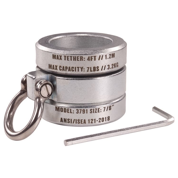 TENACIOUS HOLDINGS, . Squids 3791 Sleever/Connecting Bar Lock Collar with Tool Attachment Point, 7 lb Max Working Capacity, 0.87" Long, Silver (EGO19107)