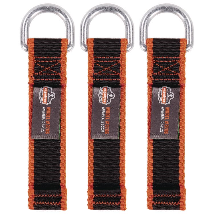 TENACIOUS HOLDINGS, . Squids 3706 Web Tool Tether Attachment with D-Ring Tool Tails, 5 lb Max Working Capacity, 5.5" Long, Black, 3/Pack (EGO19710)