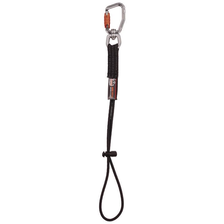 TENACIOUS HOLDINGS, . Squids 3714 Elastic Tool Tail Lanyard w/Carabiner and Cinch Loop, 10 lb Max Working Capacity, 15" Long, Black, 3/Pack (EGO19766) thumbnail 2