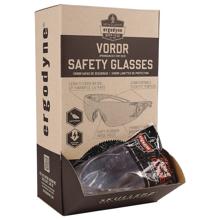 TENACIOUS HOLDINGS, . Skullerz VORDR Safety Glasses, Frameless, Clear Single Lens, 12/Pack (EGO58101) thumbnail 4