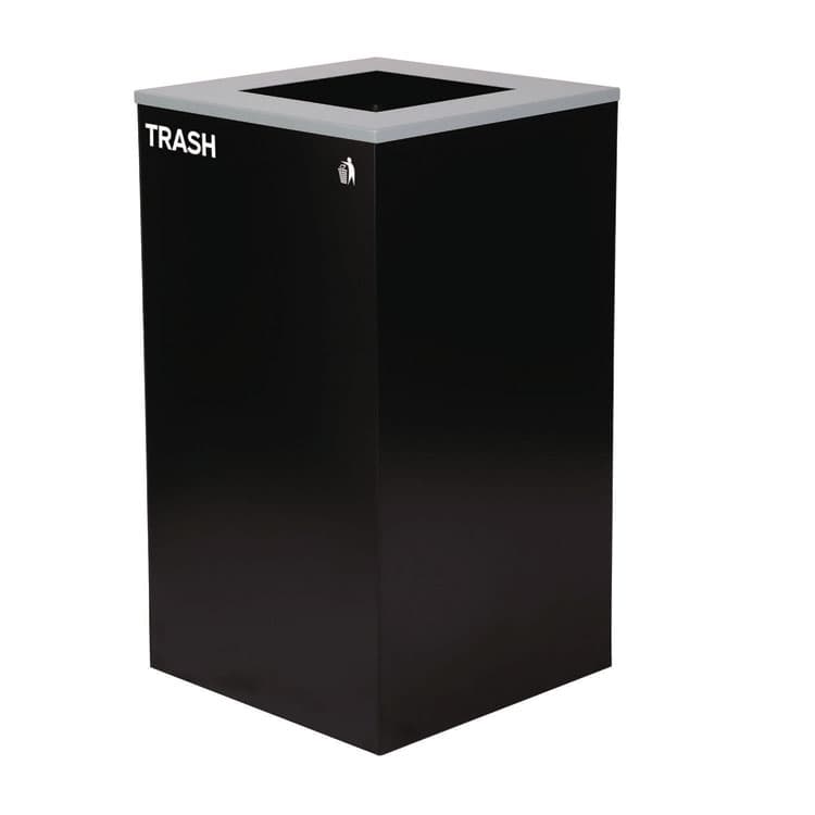 ALPINE INDUSTRIES 29 Gallon Trash/Recycling Cans, Steel, Blue Recycling Can with Square Lid, Black Trash Can with Square Lid (ALH4450BLKKIT1) thumbnail 4