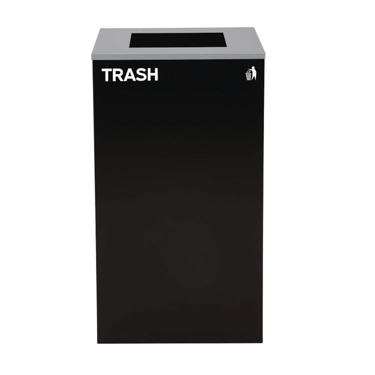ALPINE INDUSTRIES 29 Gallon Trash/Recycling Cans, Steel, Blue Mixed Recycling with Mixed Lid, Black Trash Can with Square Lid (ALH4450BLKKIT3) thumbnail 4