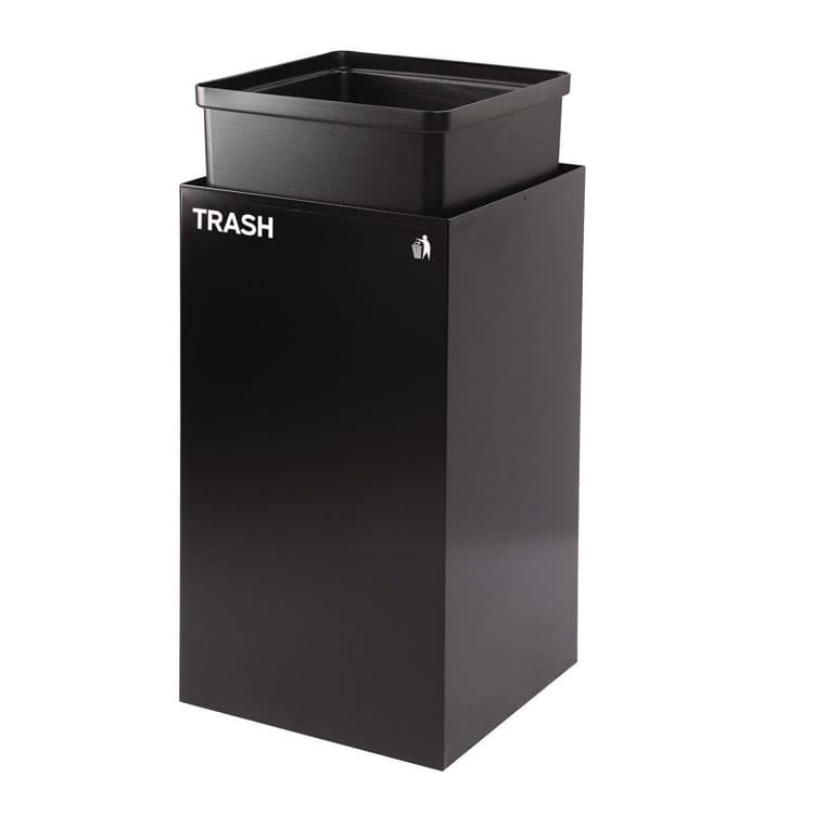 ALPINE INDUSTRIES 29 Gallon Trash/Recycling Cans, Steel, Blue Recycling with Mixed Lid, Black Trash Can with Square Lid (ALH4450BLKKIT4) thumbnail 2