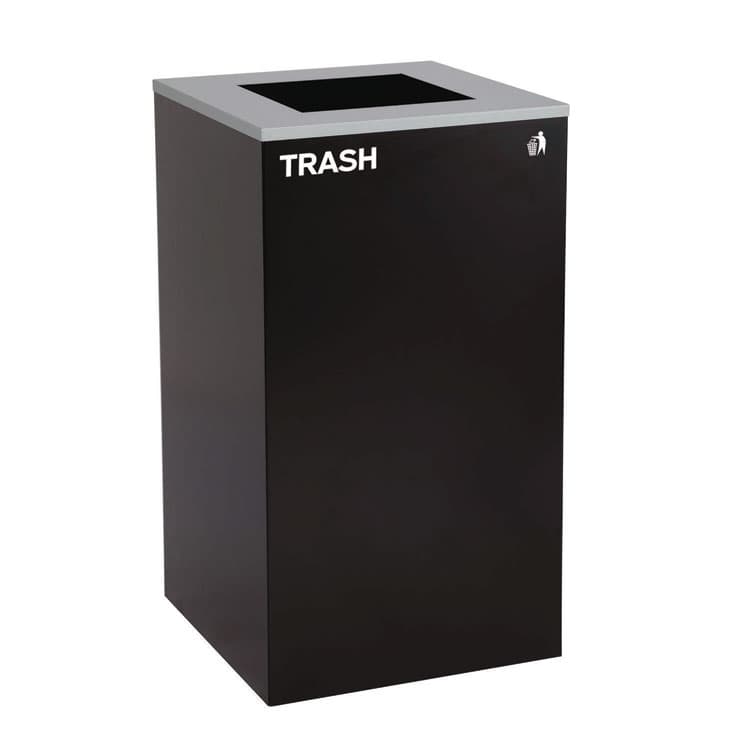 ALPINE INDUSTRIES 29 Gallon Trash/Recycling Cans, Steel, Blue Cans/Bottles Recycling with Mixed Lid, Black Trash Can with Square Lid (ALH4450BLKKIT5) thumbnail 4
