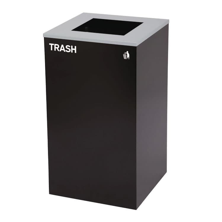 ALPINE INDUSTRIES 29 Gallon Trash/Recycling Cans, Steel, Blue Recycling with Circle Lid, Black Trash Can with Square Lid (ALH4450BLKKIT6) thumbnail 4