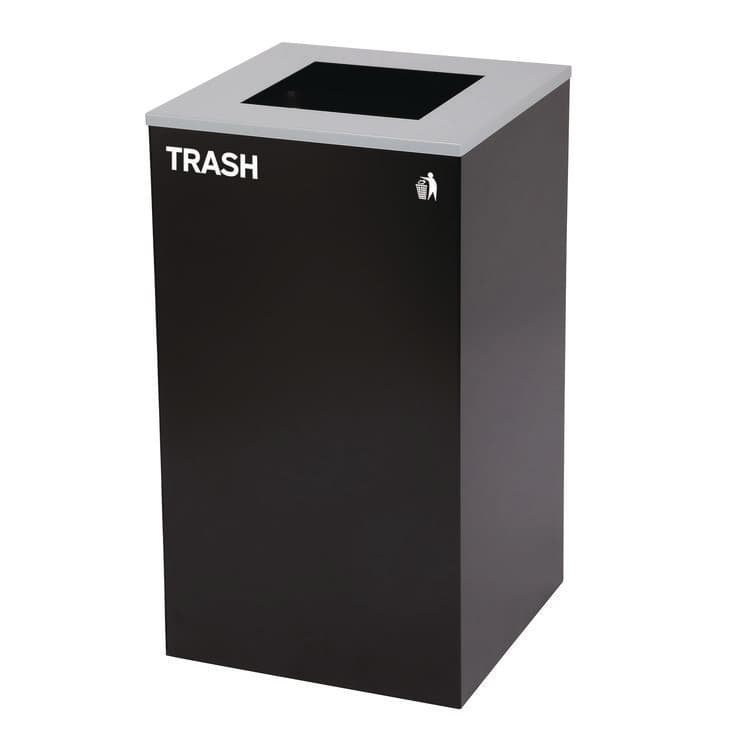 ALPINE INDUSTRIES 29 Gallon Trash/Recycling Cans, Steel, Green Compost Can with Mixed Lid, Black Trash Can with Square Lid (ALH4450BLKKIT13) thumbnail 4