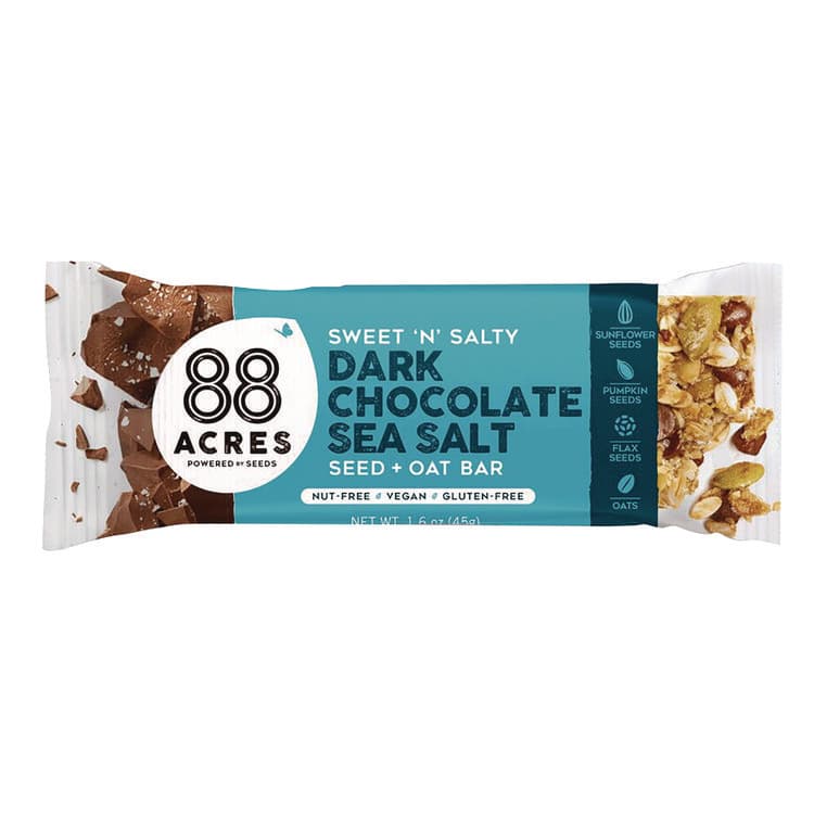 88 ACRES Sweet 'N Salty Gluten-Free Dark Chocolate Sea Salt Seed and Oat Bar, 1.6 oz Bar, 9/Box (AABACY00504) thumbnail 2