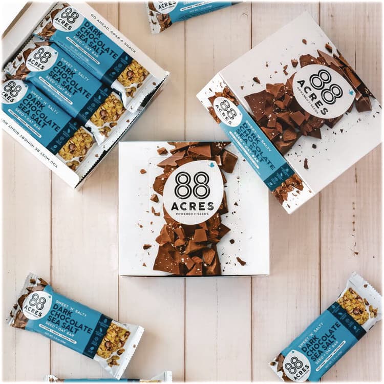 88 ACRES Sweet 'N Salty Gluten-Free Dark Chocolate Sea Salt Seed and Oat Bar, 1.6 oz Bar, 9/Box (AABACY00504) thumbnail 4