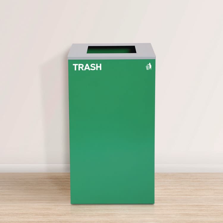 ALPINE INDUSTRIES 29 Gallon Trash/Recycling Cans, Steel, Green Trash Can with Square Lid (ALH4450KITGRNST) thumbnail 2