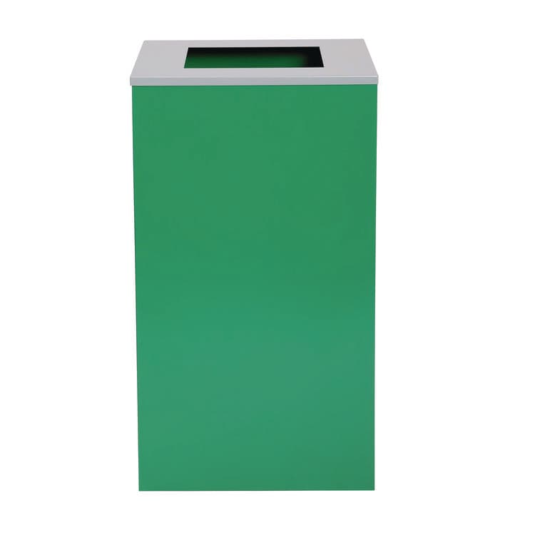 ALPINE INDUSTRIES 29 Gallon Trash/Recycling Cans, Steel, Green Can with Square Lid (ALH4450KITGRNS)
