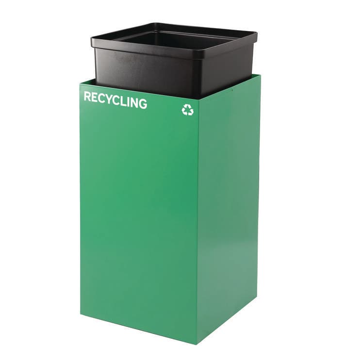 ALPINE INDUSTRIES 29 Gallon Trash/Recycling Cans, Steel, Green Recycling Can with Mixed Lid (ALH4450KITGRNMR) thumbnail 4