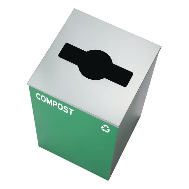 ALPINE INDUSTRIES 29 Gallon Trash/Recycling Cans, Steel, Green Compost Can with Mixed Lid (ALH4450KITGRNMC) thumbnail 4