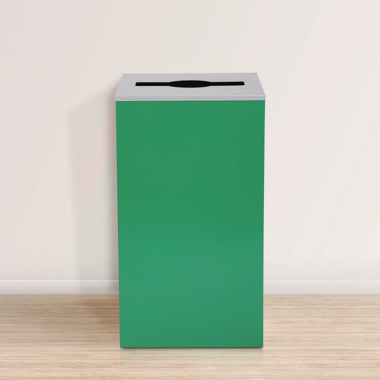 ALPINE INDUSTRIES 29 Gallon Trash/Recycling Cans, Steel, Green Can with Mixed Lid (ALH4450KITGRNM) thumbnail 2