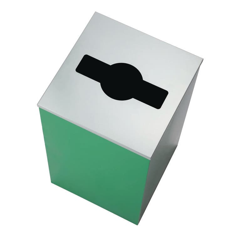 ALPINE INDUSTRIES 29 Gallon Trash/Recycling Cans, Steel, Green Can with Mixed Lid (ALH4450KITGRNM) thumbnail 4