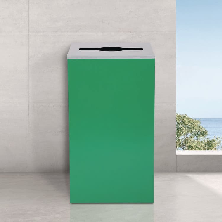 ALPINE INDUSTRIES 29 Gallon Trash/Recycling Cans, Steel, Green Can with Mixed Lid (ALH4450KITGRNM) thumbnail 3