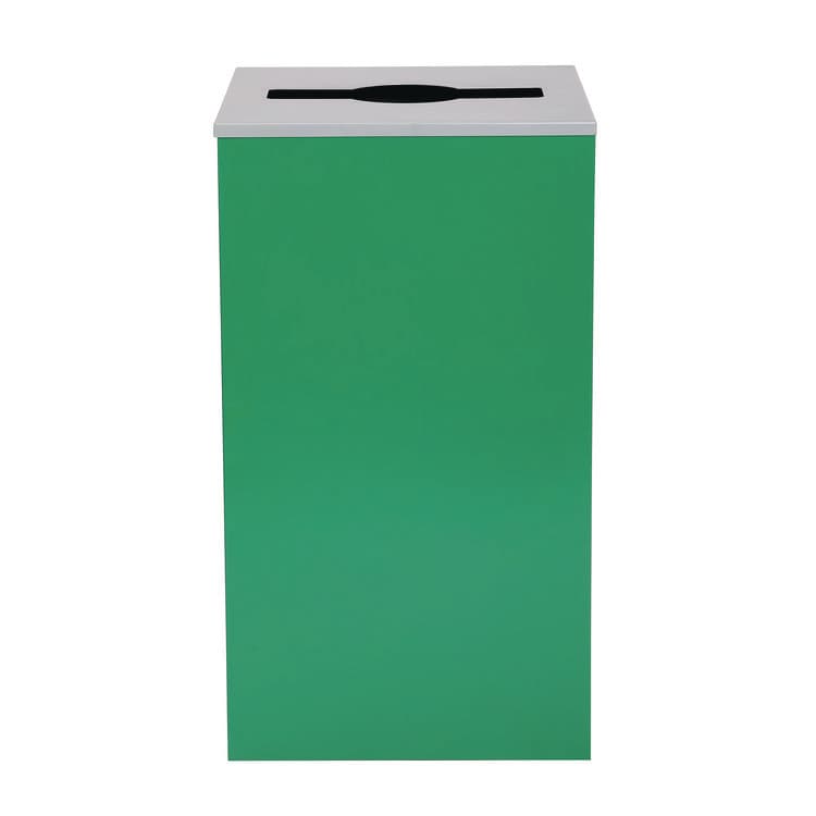 ALPINE INDUSTRIES 29 Gallon Trash/Recycling Cans, Steel, Green Can with Mixed Lid (ALH4450KITGRNM)