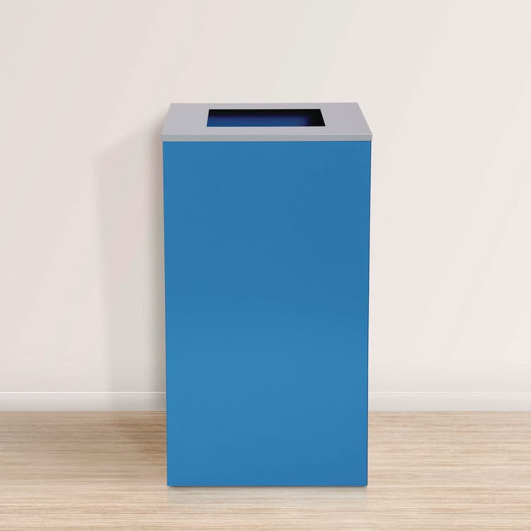 ALPINE INDUSTRIES 29 Gallon Trash/Recycling Cans, Steel, Blue Can with Square Lid (ALH4450KITBLUS) thumbnail 2