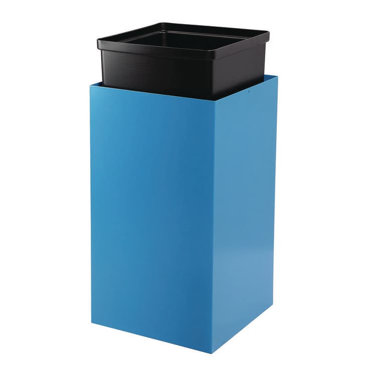 ALPINE INDUSTRIES 29 Gallon Trash/Recycling Cans, Steel, Blue Can with Circle Lid (ALH4450KITBLUC) thumbnail 4
