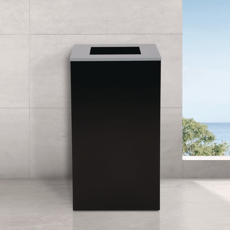 ALPINE INDUSTRIES 29 Gallon Trash/Recycling Cans, Steel, Black Can with Square Lid (ALH4450KITBLKS) thumbnail 3