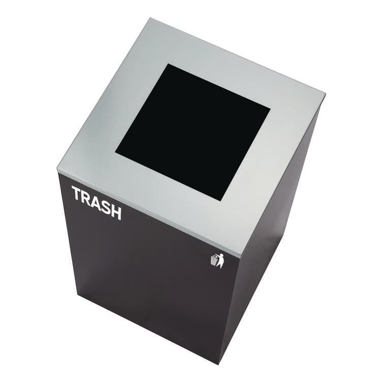 ALPINE INDUSTRIES 29 Gallon Trash/Recycling Cans, Steel, Blue Recycling Can and Green Compost Can w/Mixed Lids, Black Trash Can with Square Lid (ALH4450BLKKIT27) thumbnail 4