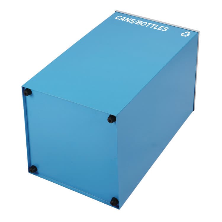 ALPINE INDUSTRIES 29 Gallon Trash/Recycling Cans, Steel, Blue Cans/Bottles Recycling w/Circle Lid, Green Compost w/Mixed Lid, BK Trash w/Sq Lid (ALH4450BLKKIT38) thumbnail 4