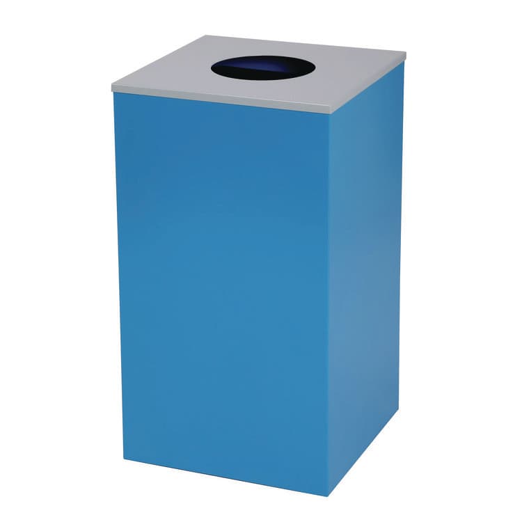 ALPINE INDUSTRIES 29 Gallon Trash/Recycling Cans, Steel, Blue Mixed Recycling Can w/Circle Lid, Green Compost and Black Trash Cans w/Sq Lids (ALH4450BLKKIT33) thumbnail 4