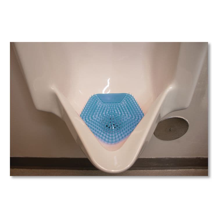 BOARDWALK Anti-Splash Urinal Screen, Clean Cotton Scent, Blue, 0.11 oz, 10/Box (BWK1004) thumbnail 2