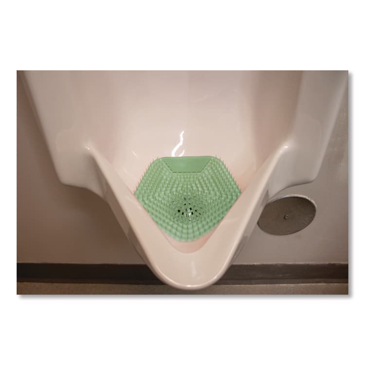 BOARDWALK Anti-Splash Urinal Screen, Cucumber Twist Scent, Green, 0.11 oz, 10/Box (BWK1005) thumbnail 2