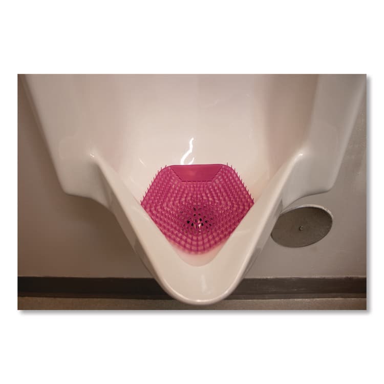 BOARDWALK Anti-Splash Urinal Screen, Apple Cinnamon Scent, Red, 0.11 oz, 10/Box (BWK1007) thumbnail 2