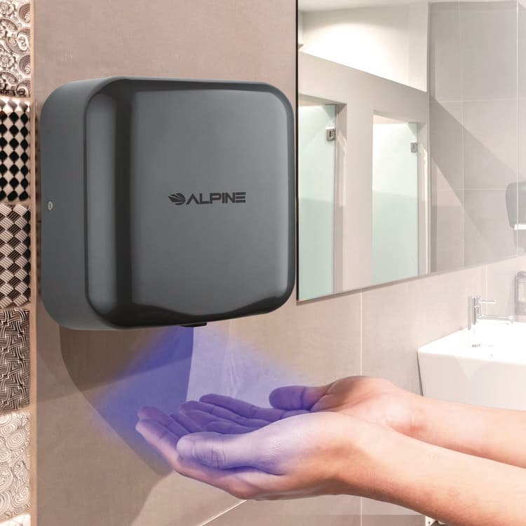 ALPINE INDUSTRIES Hemlock Commercial Automatic 120V Hand Dryer, 6.68 x 11.41 x 12.31, Gray (ALHALP40010GRY) thumbnail 2