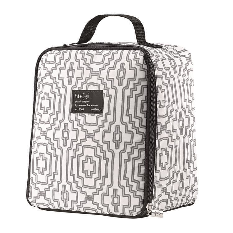 FIT & FRESH Lunch Bag, 8 x 6 x 10, Black and White Geometric (FAF7613FF3242) thumbnail 2