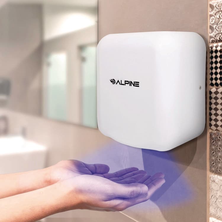 ALPINE INDUSTRIES Hemlock Commercial Automatic 120V Hand Dryer, 6.68 x 11.41 x 12.31, White (ALHALP40010WHI) thumbnail 4