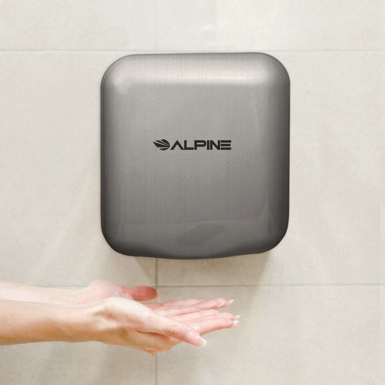 ALPINE INDUSTRIES Hemlock Commercial 220V Automatic Hand Dryer, 6.68 x 11.41 x 12.31, Silver (ALHALP40020SSB) thumbnail 4