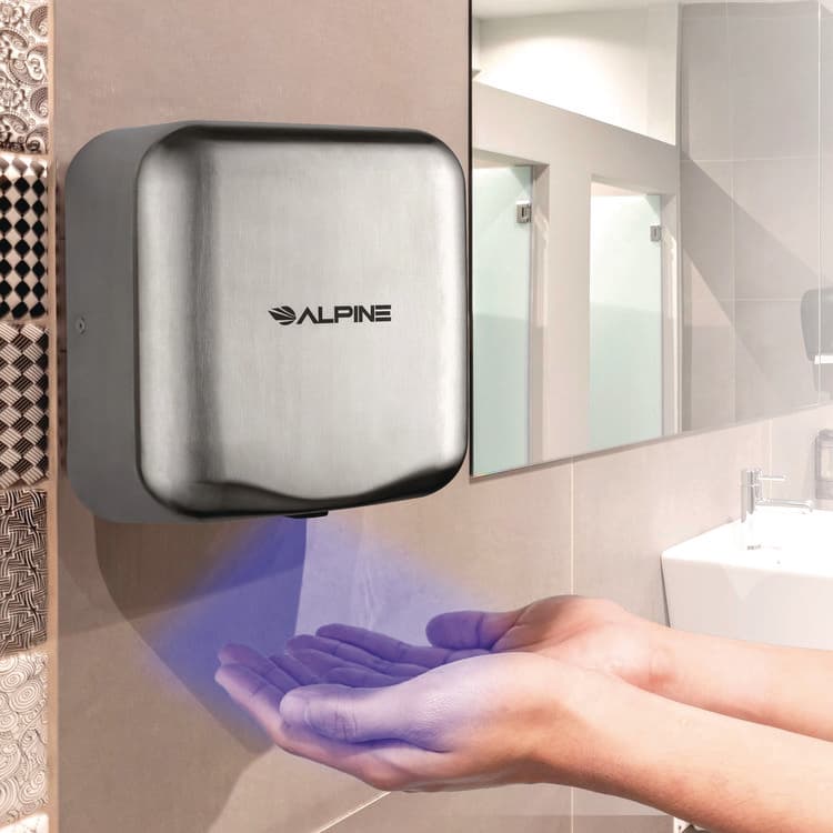 ALPINE INDUSTRIES Hemlock Commercial Automatic 120V Hand Dryer, 6.68 x 11.41 x 12.31, Silver (ALHALP40010SSB) thumbnail 2
