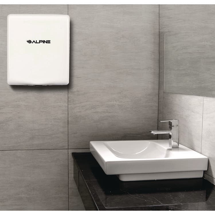 ALPINE INDUSTRIES Willow Commercial 120V Automatic Hand Dryer, 3.93 x 11.25 x 12.63, White (ALHALP40510WHI) thumbnail 2
