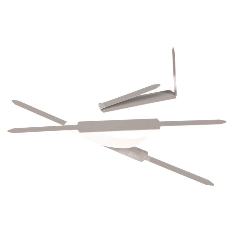 ACCO BRANDS, . Self-Adhesive Two-Prong Paper Fastener Bases, 2" Capacity, 2.75" Center to Center, Matte Steel, 100/Box (ACC70020) thumbnail 4