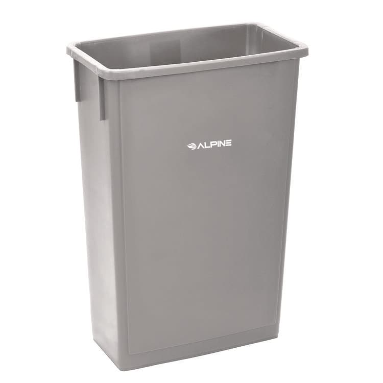 ALPINE INDUSTRIES Slim 23 Gallon Indoor Trash Can, Plastic, Gray (ALH477GRY)