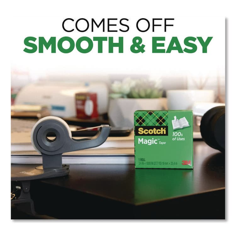 3M/COMMERCIAL TAPE DIV. Magic Tape Cabinet Pack, 1" Core, 0.75" x 27.7 yds, Clear, 12/Pack (MMM810K12CP) thumbnail 3