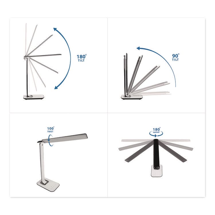 MOUNT-IT! Turcom RelaxaLight Dimmable LED Desk Lamp with USB, Adjustable Neck, 16" to 28.5" High, White (MNITS7005) thumbnail 3