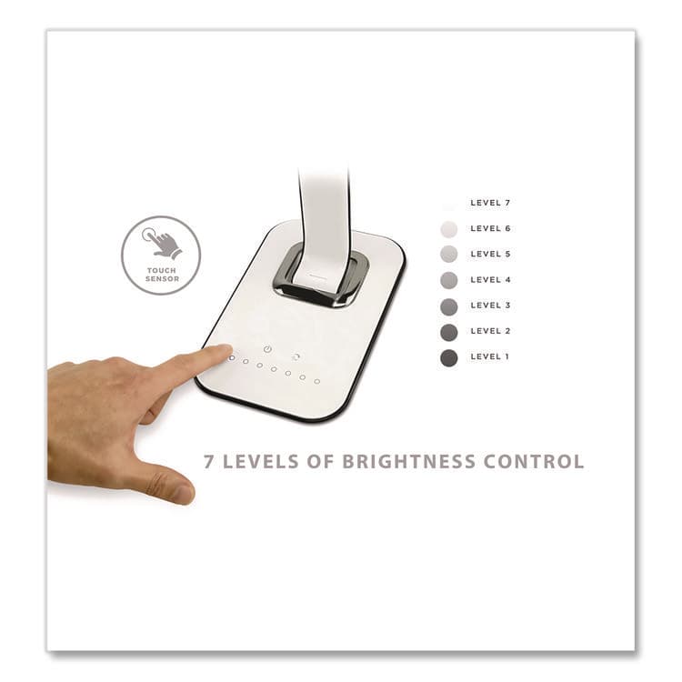 MOUNT-IT! Turcom RelaxaLight Dimmable LED Desk Lamp with USB, Adjustable Neck, 16" to 28.5" High, White (MNITS7005) thumbnail 4