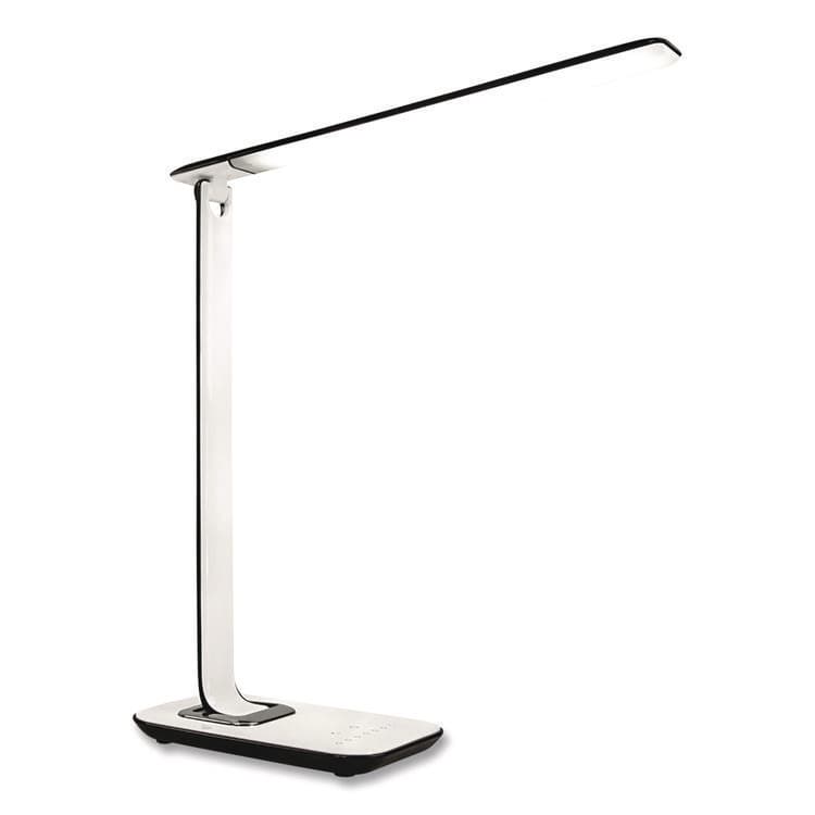 MOUNT-IT! Turcom RelaxaLight Dimmable LED Desk Lamp with USB, Adjustable Neck, 16" to 28.5" High, White (MNITS7005)